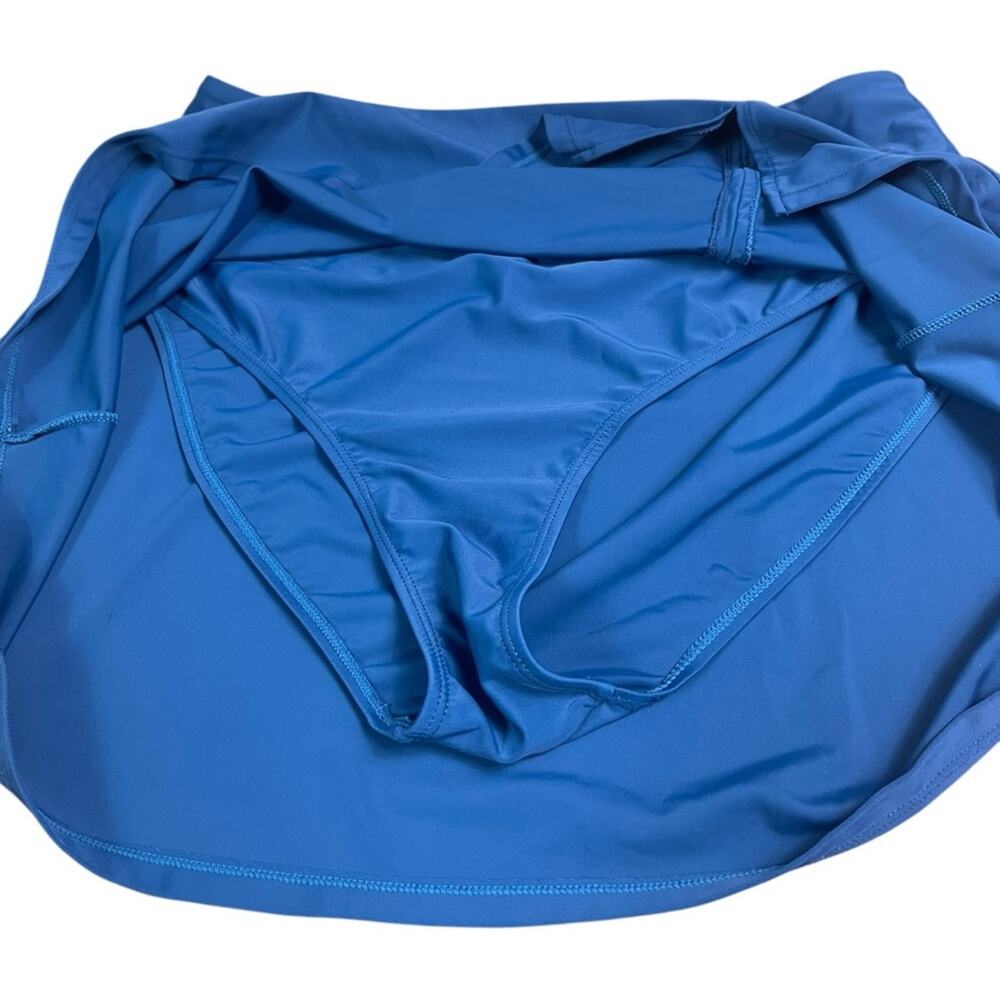 Blue Ruched Tummy Control Swim Dress Set - Picture 9 of 15